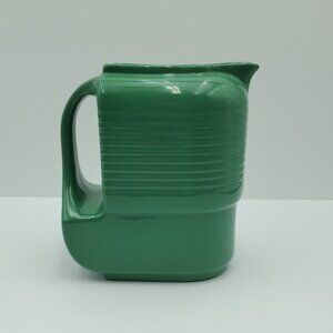 Hall Westinghouse Green Ribbed Refrigerator Pitcher Hall China Co Art Deco Vase